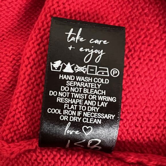 Nic & Zoe Womens Sweater Size Large Red Sequined Long Sleeve Lightweight Knit - Picture 6 of 8